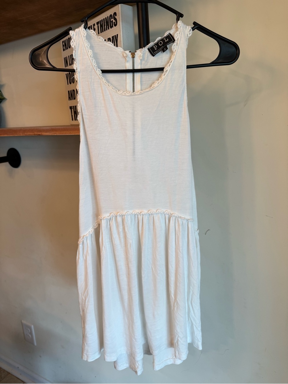 POL Cream Sleeveless Tiered Mini Dress